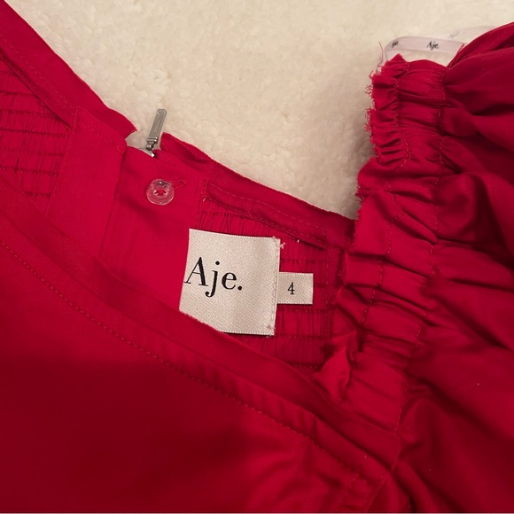 NWOT Aje Red Puff One Sleeve Top - Picture 4 of 13